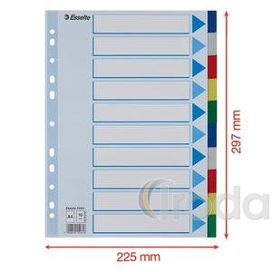 Esselte Elválasztó lap műanyag 10részes színes