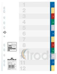 Elválasztó lap műanyag 12részes, színes,