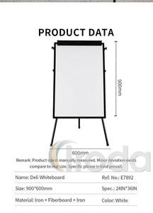 Flipchart tábla Deli Tripod 60x90 cm, törölhető, mágneses
